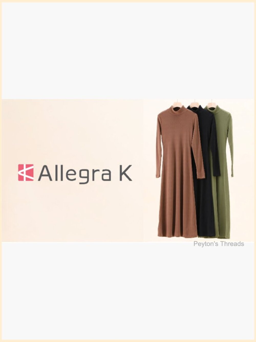 Turtleneck Long Sleeve Ribbed Knit Maxi Sweater Dress Pull On A-Line - Picture 6 of 6